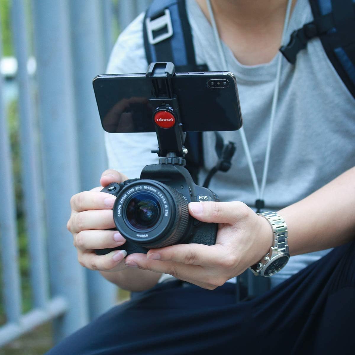 ULANZI ST-06 Camera Hot Shoe Phone Holder Flexible Phone Tripod Mount Adapter w Cold Shoe Mount for Microphone LED Light for DJI Ronin SC iPhone Samsung Canon Nikon DSLR Photography - Image 7